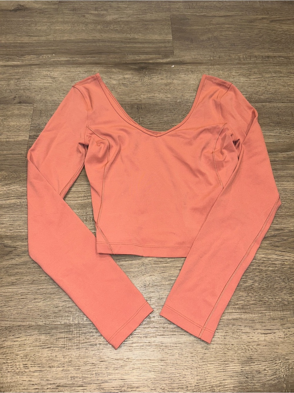 lululemon athletica Coral Long Sleeve Scoop Crop Top